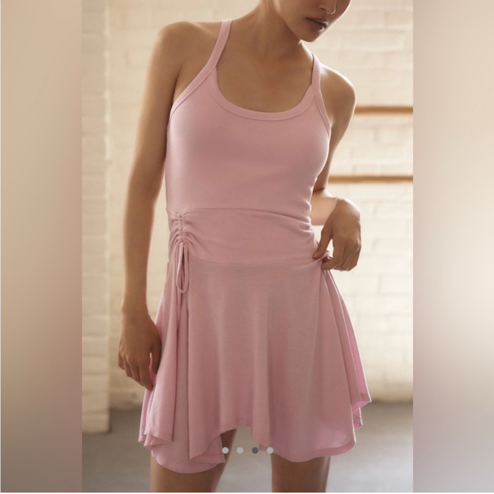 NWT Anthropologie Daily Practice Half Pipe Mini Dress Ballet Pink Size M